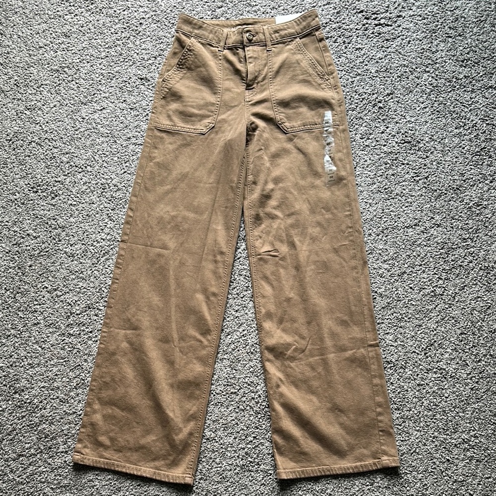 NWT American Eagle Super High Rise Baggy Wide-Leg Pants  Size 00 Regular